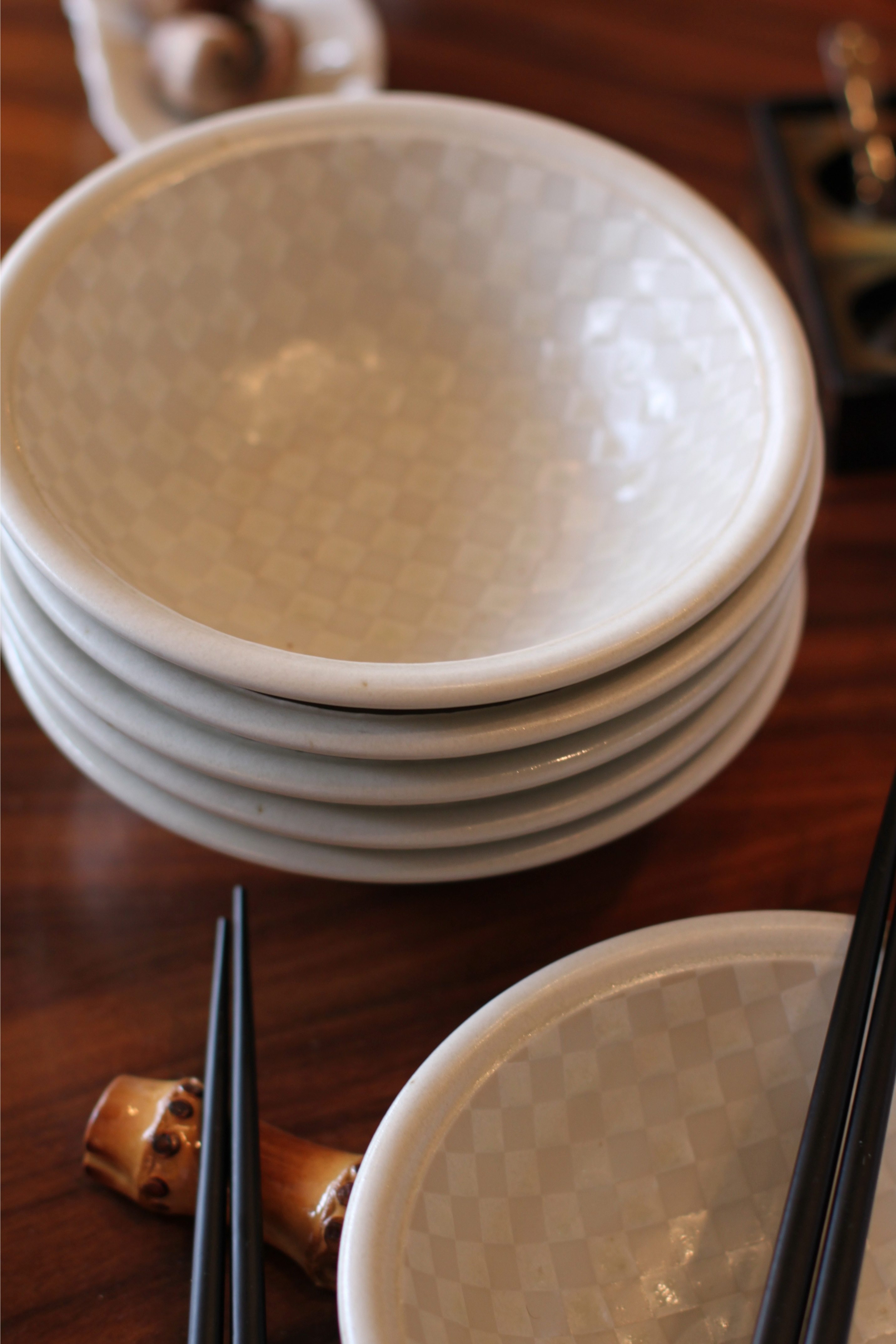 bowls, ceramic, table ware, checkerboard