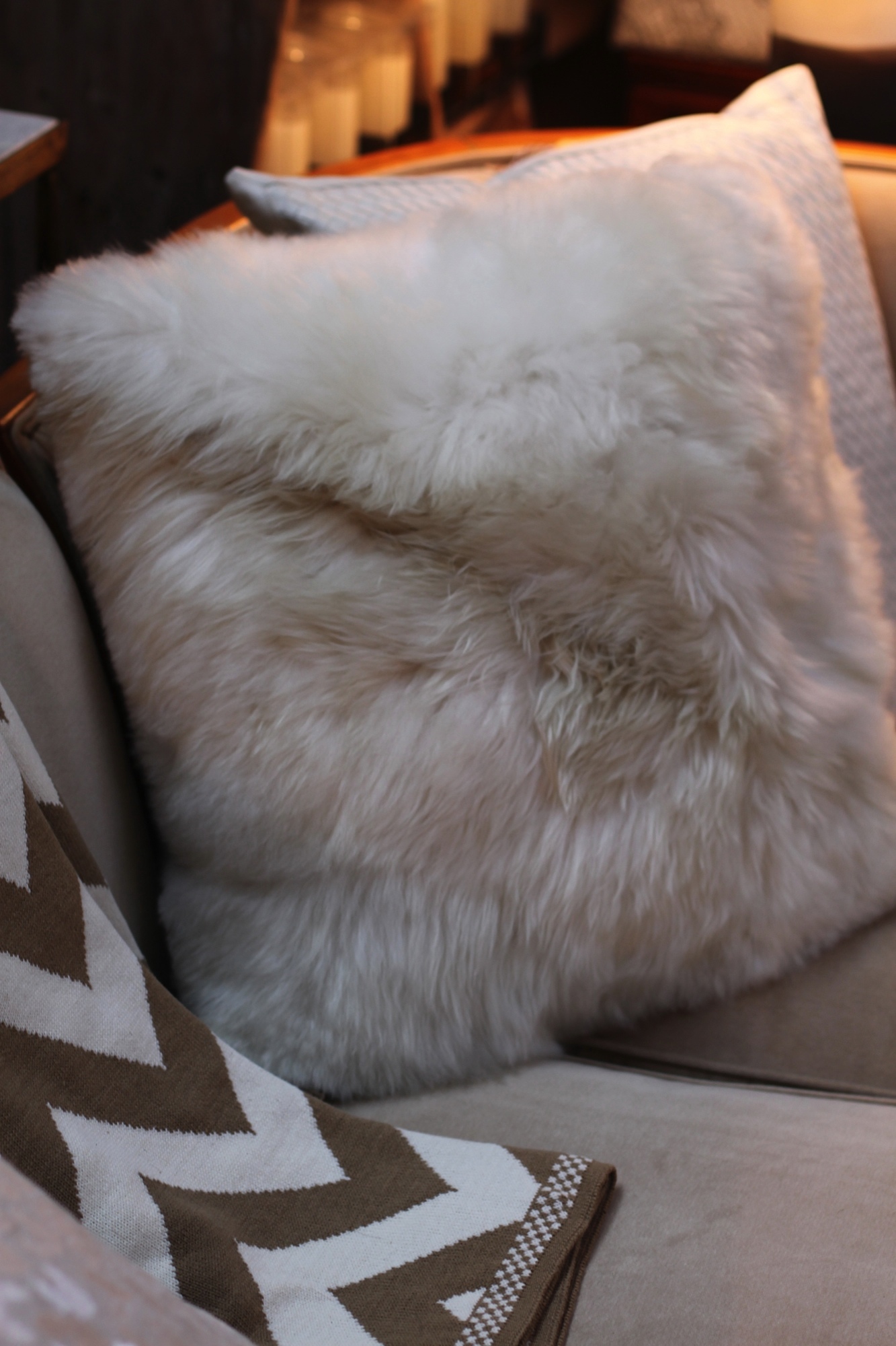 throw pillow, accent pillow, llama, fur, decorative. soft
