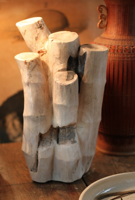 Petrified wood, sculpture, bamboo, carving