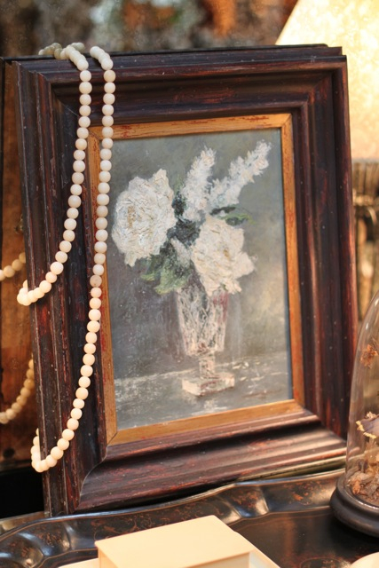art, painting, vintage, framed, roses