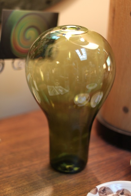 Recycled glass, vase, hand blown